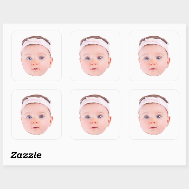 Autocollant de visage personnalisé, feuille de pho (Feuille)