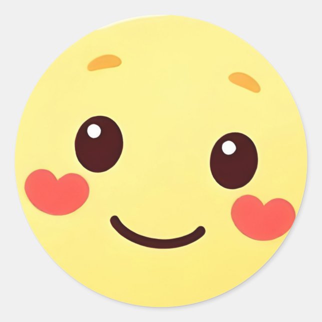 Autocollant de visage souriant Kawaii mignon avec  (Devant)