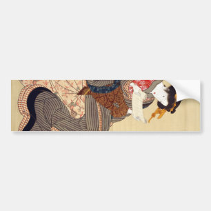 Autocollant De Voiture 女, 国 Femme 貞, Kunisada, Ukiyo-e