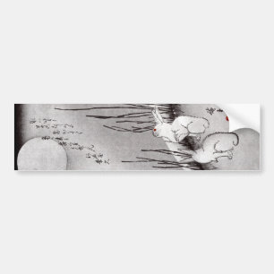 Autocollant De Voiture 月 に 兎, 広 重 Lune et lapins, Hiroshige, Ukiyo-e