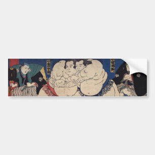 Autocollant De Voiture 相 撲, 国 芳 Sumo Wrestling, Kuniyoshi, Ukiyo-e