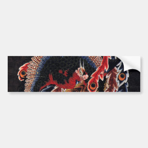 Autocollant De Voiture 鳳 凰 図, 北 chinois Phoenix, Hokusai, Art