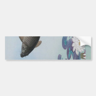 Autocollant De Voiture 黒 鯉, 古 邨 Carpe noire, Koson, Ukiyo-e
