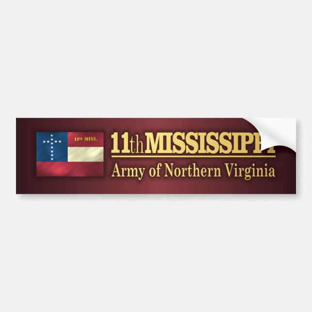 Autocollant De Voiture 11e infanterie du Mississippi (BA2) (Devant)