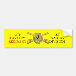 AUTOCOLLANT DE VOITURE 12E CAVALRY REGT 1ER CAV DIV STICKER