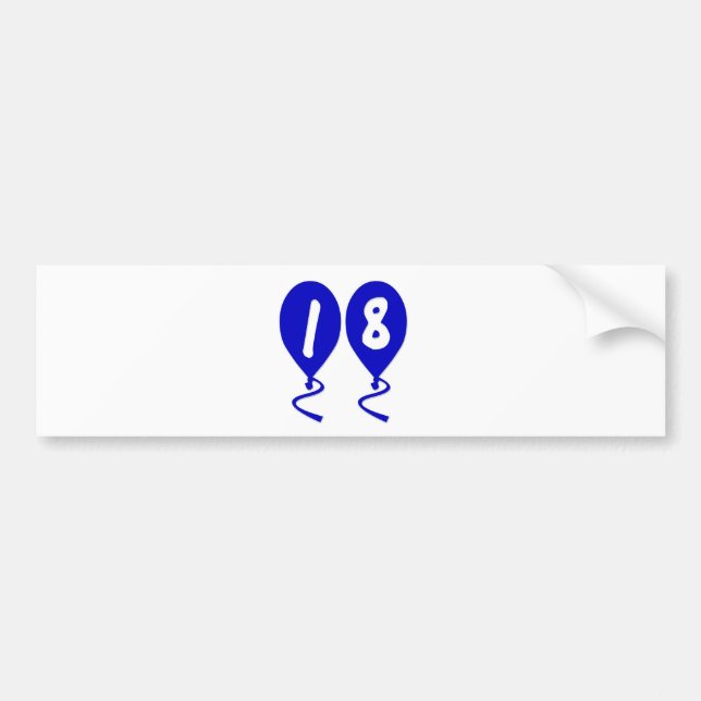 Autocollant De Voiture 18 Ballons d'anniversaire (Devant)