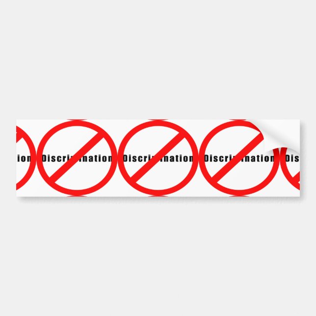 AUTOCOLLANT DE VOITURE 2010 AUCUNE DISCRIMINATION ÉGALITÉ RELATIVE INTERR (Devant)