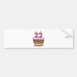 Autocollant De Voiture 22 ans sur le gâteau d'anniversaire