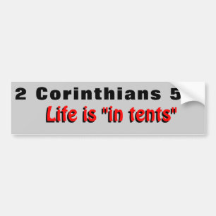 Autocollant De Voiture 2 Corinthiens 5:1 La vie est dans les tentes