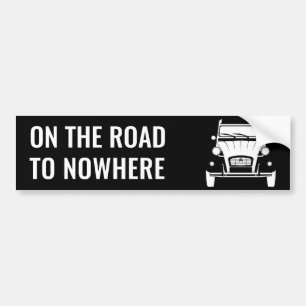 AUTOCOLLANT DE VOITURE 2CV 'ROAD TO NOWHERE' BUMPER' STICKER