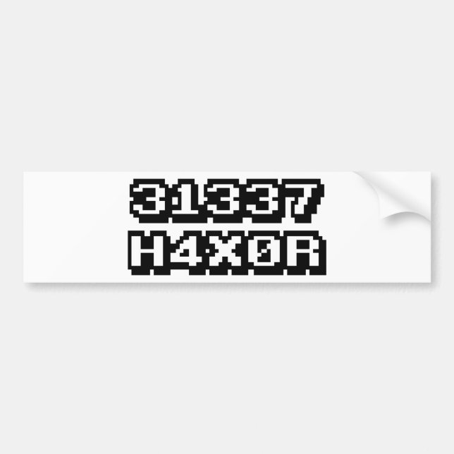 AUTOCOLLANT DE VOITURE 31337 H4X0R (Devant)