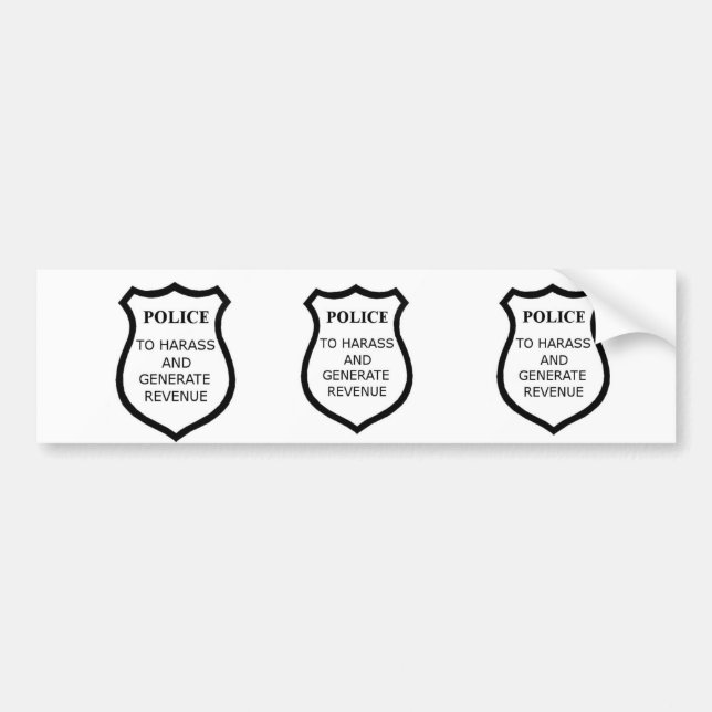 Autocollant De Voiture 3 pour 1 : Police : Pour harceler et produire du (Devant)