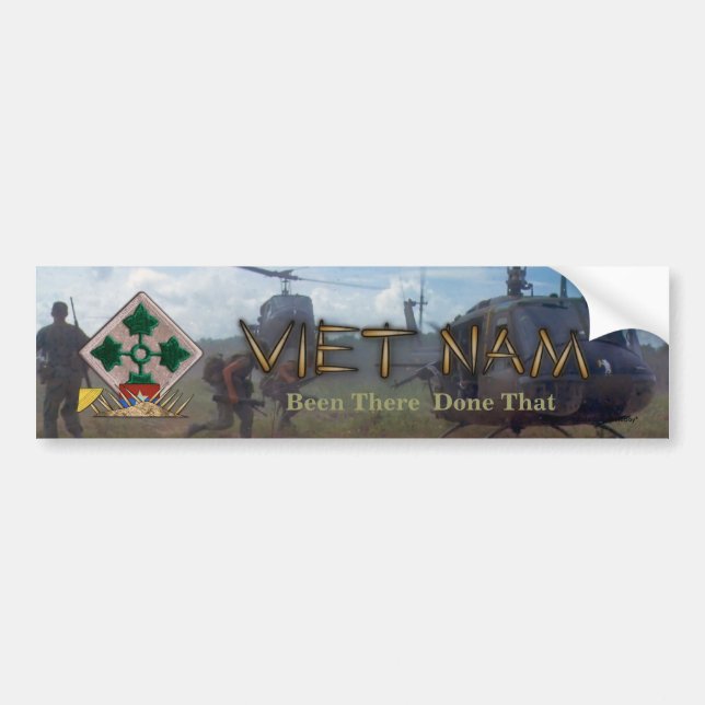 Autocollant De Voiture 4e division d'infanterie guerre du vietnam (Devant)