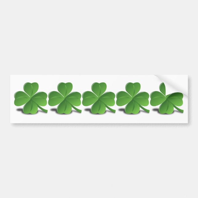 Autocollant De Voiture 5 shamrocks irlandais dans un simple simple de (Devant)
