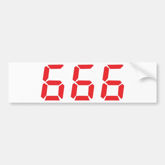 Autocollant De Voiture 666 numéros de réveil (Devant)