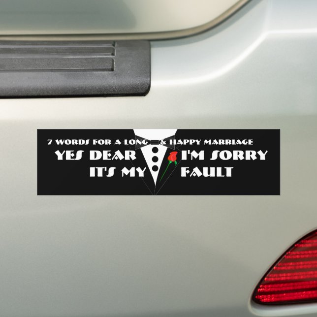 Autocollant De Voiture 7 Mots Pour Un Mariage Long Et Heureux (En voiture)