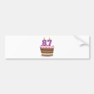 Autocollant De Voiture 87 ans sur le gâteau d'anniversaire