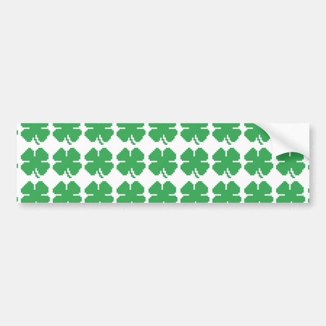 Autocollant De Voiture 8 bits Pixel Lucky Four Leaf Clocher (Devant)