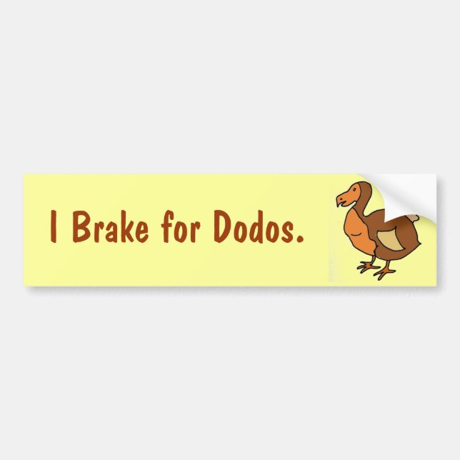 Autocollant De Voiture AA frein d'I pour des Dodos. (Devant)