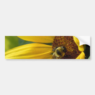 Autocollant De Voiture Abeille sur le tournesol