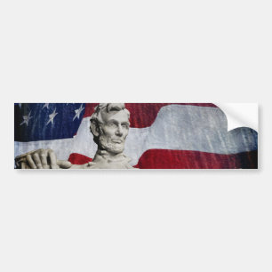 Autocollant De Voiture Abraham Lincoln et le drapeau
