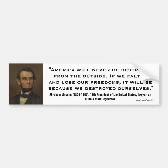 Autocollant De Voiture Abraham Lincoln Quote_02 (Devant)
