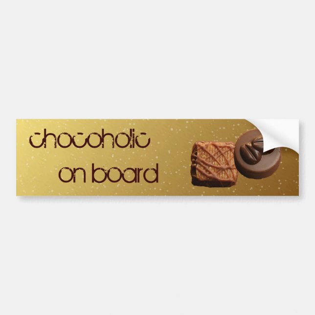 Autocollant De Voiture accro du chocolat à bord (Devant)