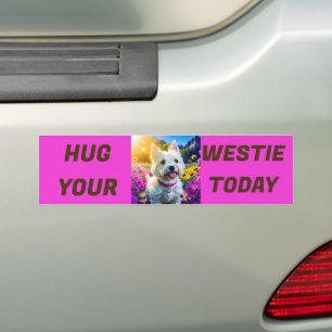 Autocollant De Voiture Accrochez votre Westie aujourd'hui
