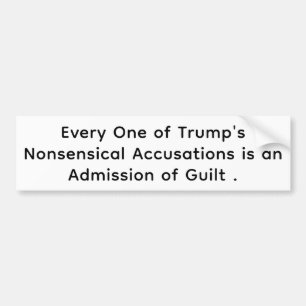 Autocollant De Voiture Accusations Coupables de Trump Hankamer Artjunkhau