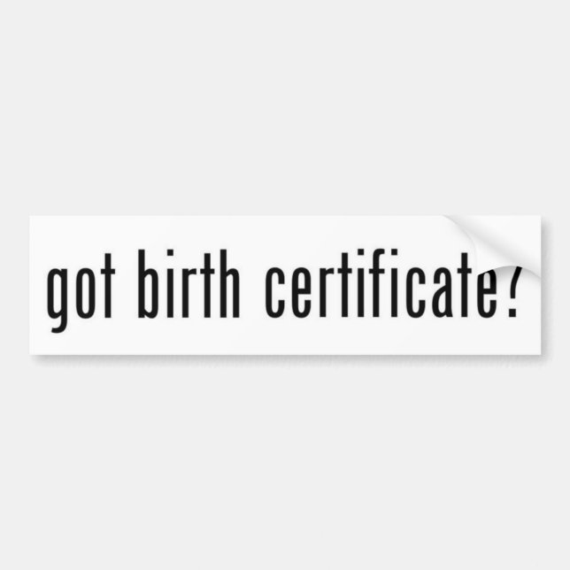 Autocollant De Voiture Acte de naissance obtenu ? (Devant)