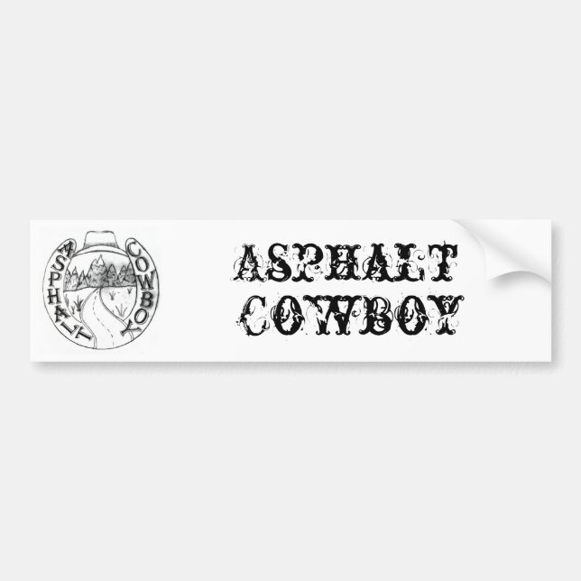 Autocollant De Voiture Adhésif pour pare-chocs 1 de cowboy d'asphalte (Devant)