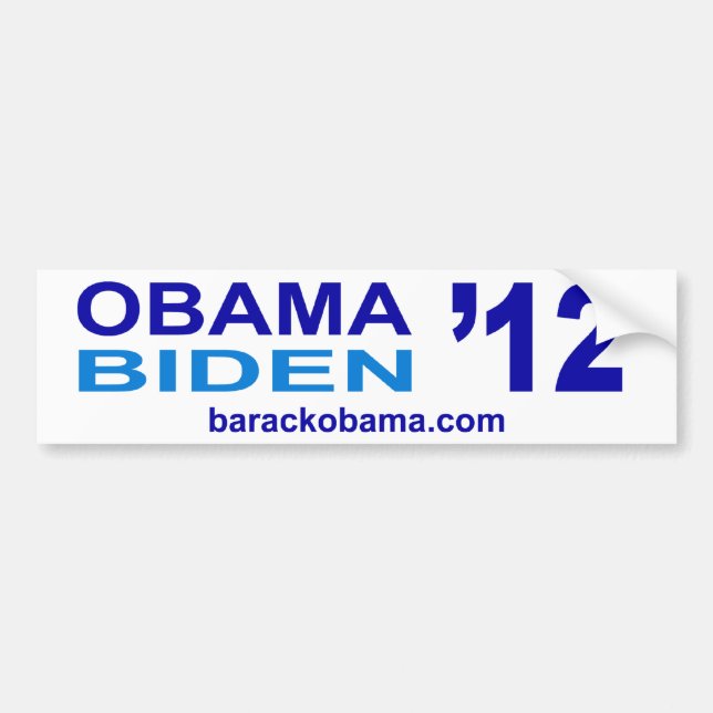 Autocollant De Voiture Adhésif pour pare-chocs 2012 d'Obama Biden (Devant)