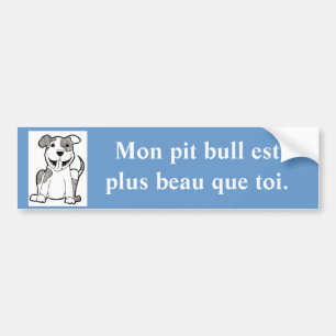 Autocollant De Voiture Adhésif pour pare-chocs bel français de pitbull