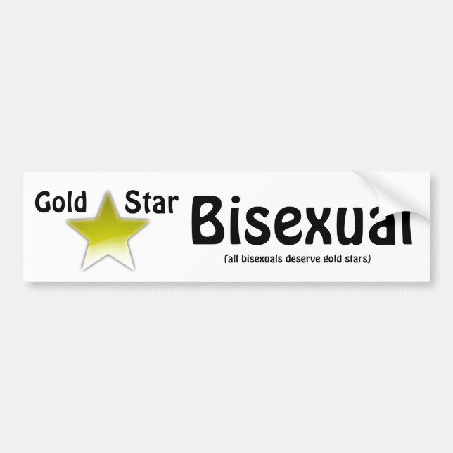Autocollant De Voiture Adhésif pour pare-chocs bisexuel d'étoile d'or (Devant)