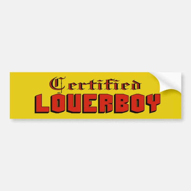 Autocollant De Voiture Adhésif pour pare-chocs certifié de Loverboy (Devant)