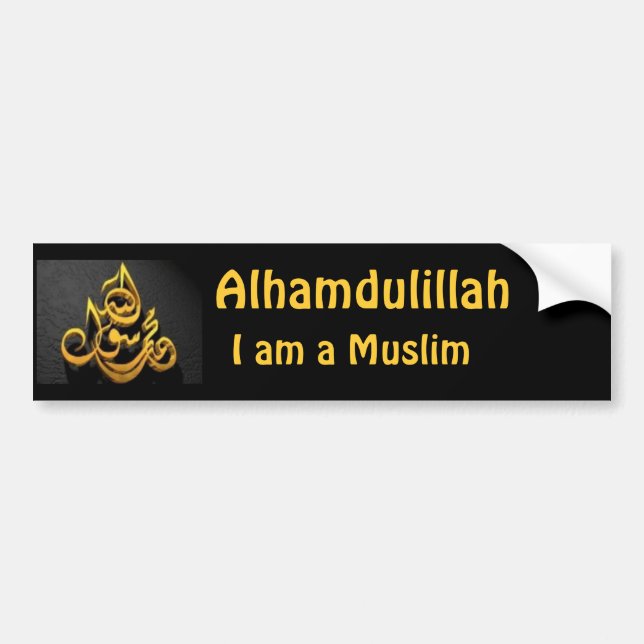 Autocollant De Voiture Adhésif pour pare-chocs d'Alhamdulillah (Devant)