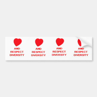 Autocollant De Voiture Adhésif pour pare-chocs d'AMOUR ET de DIVERSITÉ de