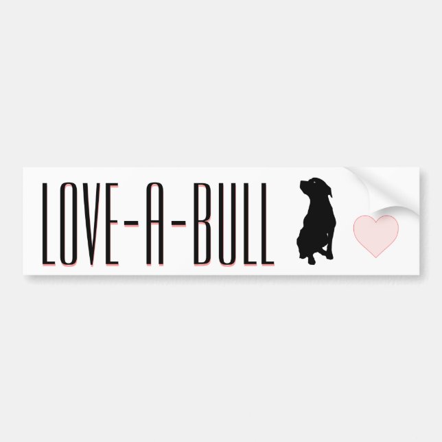 Autocollant De Voiture Adhésif pour pare-chocs d'Amour-UN-Taureau Pitbull (Devant)