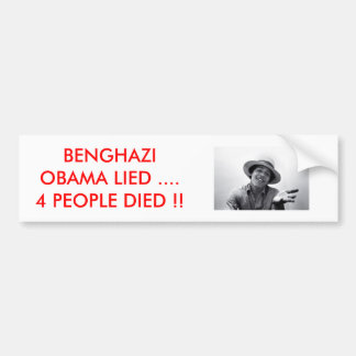 AUTOCOLLANT DE VOITURE ADHÉSIF POUR PARE-CHOCS DE BENGHAZI /OBAMA