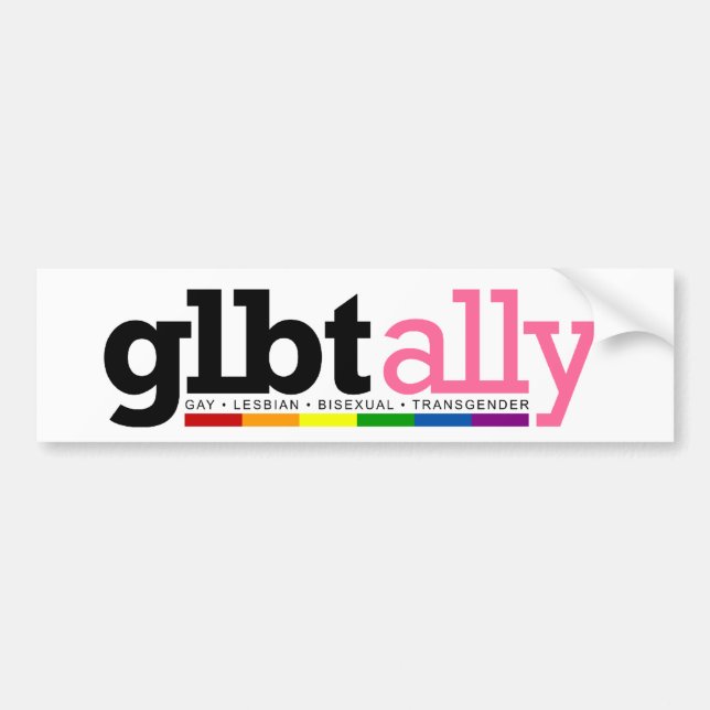 Autocollant De Voiture Adhésif pour pare-chocs de blanc d'allié de GLBT (Devant)