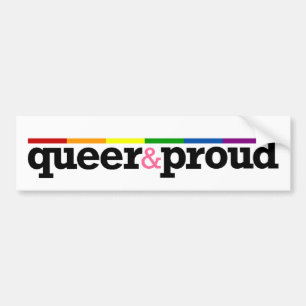 Autocollant De Voiture Adhésif pour pare-chocs de blanc de Queer&proud