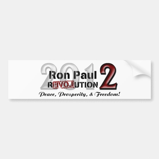 Autocollant De Voiture Adhésif pour pare-chocs de campagne de Ron Paul (Devant)