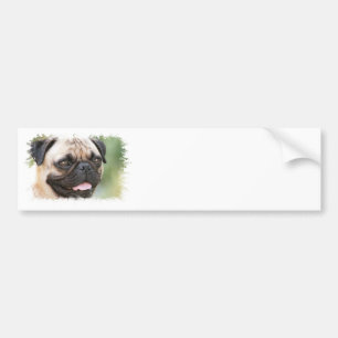 Autocollant De Voiture Adhésif pour pare-chocs de chien de carlin