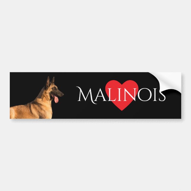 Autocollant De Voiture Adhésif pour pare-chocs de chien de Malinois (Devant)