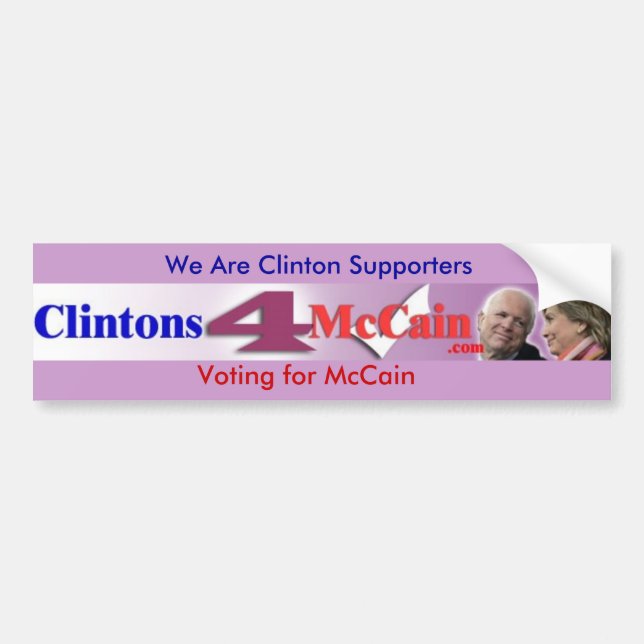 Autocollant De Voiture Adhésif pour pare-chocs de Clintons4McCain (Devant)