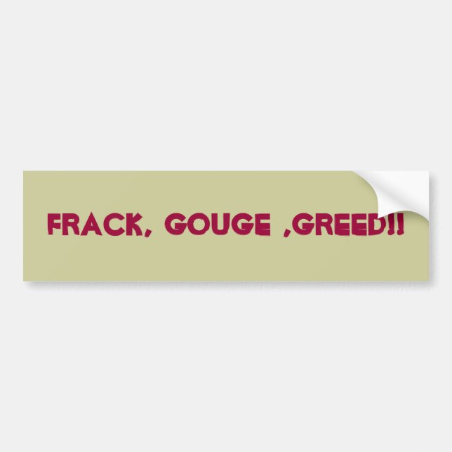Autocollant De Voiture Adhésif pour pare-chocs de coutume de Fracking (Devant)