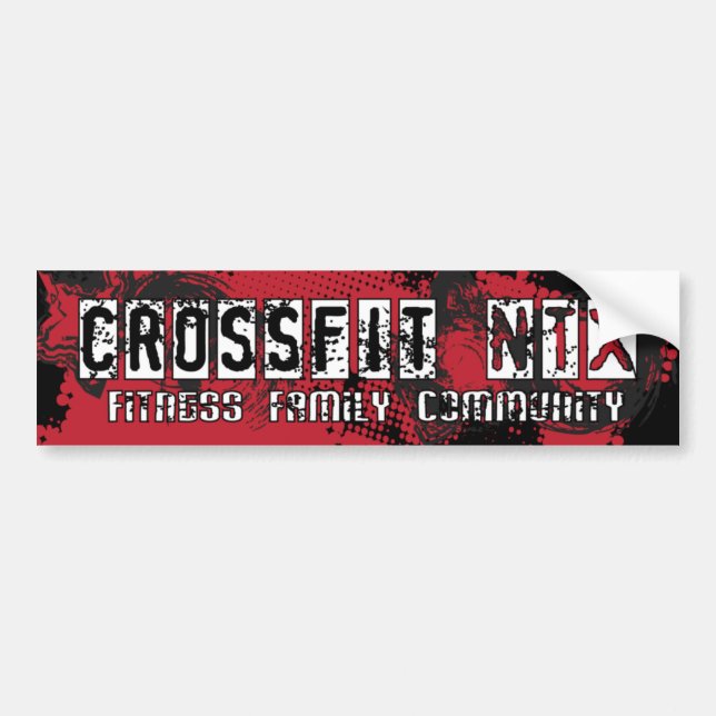 Autocollant De Voiture Adhésif pour pare-chocs de CrossFit NTX rouge/noir (Devant)