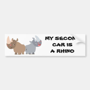 Autocollant De Voiture Adhésif pour pare-chocs de deux rhinocéros de