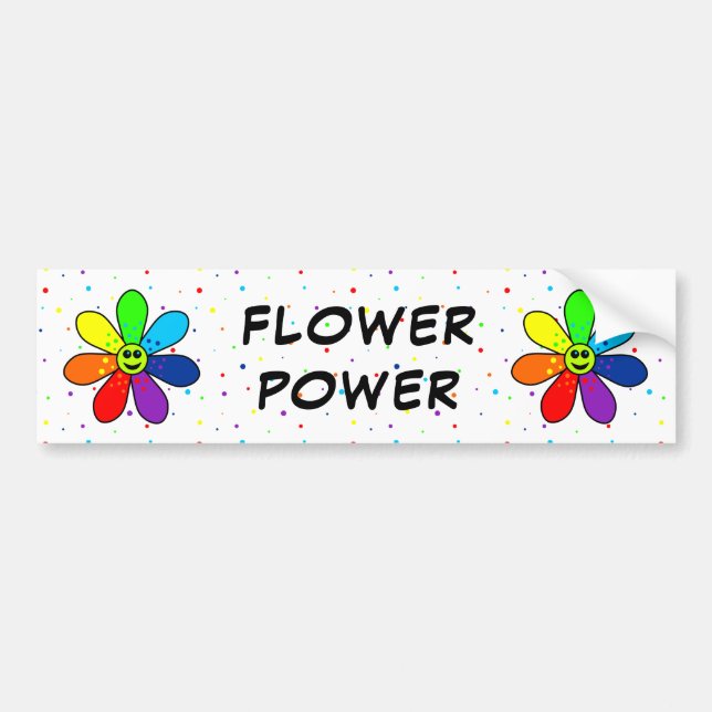 Autocollant De Voiture Adhésif pour pare-chocs de flower power (Devant)