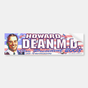 Autocollant De Voiture Adhésif pour pare-chocs de Howard Dean '08